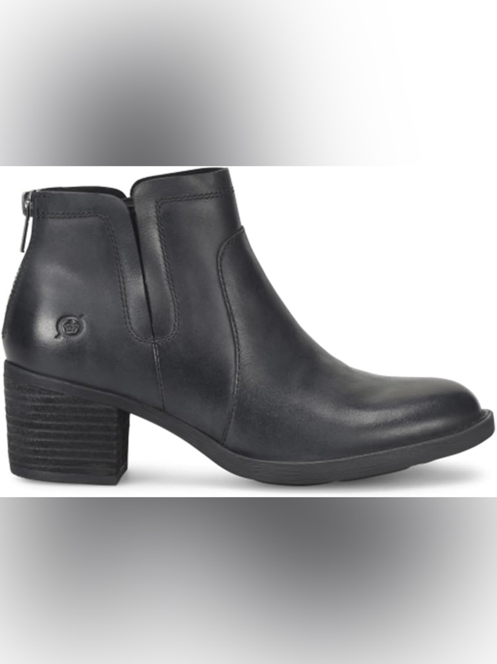 BORN Reece Classic Black Leather Women's Ankle Boots - Sleek Comfort NWT